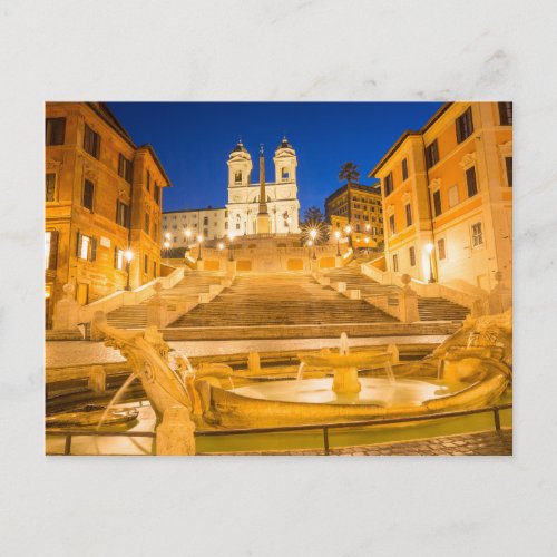 Spanish Steps Trinit dei Monti church Rome Italy Postcard