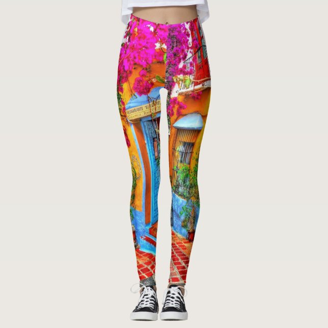 Spanish Street Leggings Colorful Floral (Front)