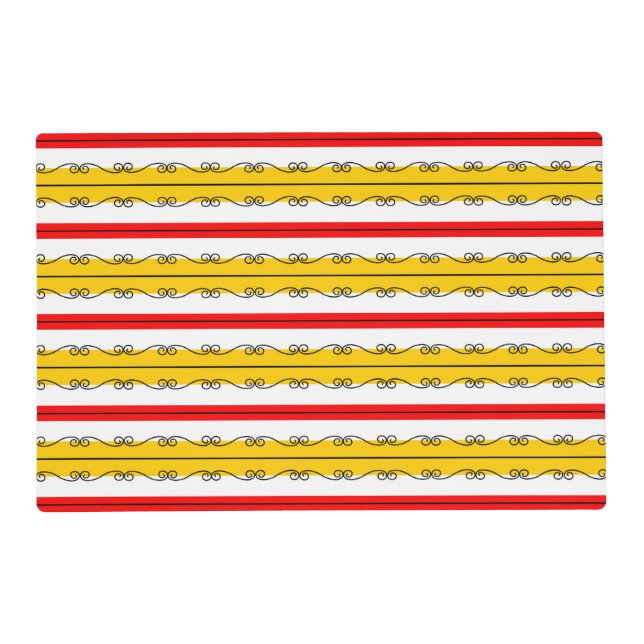 Spanish Stripe laminated Placemat (Front)