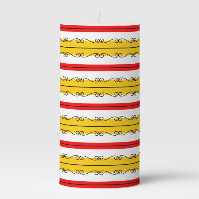 Spanish Stripe pillar candle (Front)
