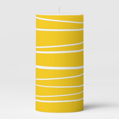 Spanish Stripe Yellow pillar candle