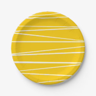 Spanish Stripe Yellow round Paper Plates
