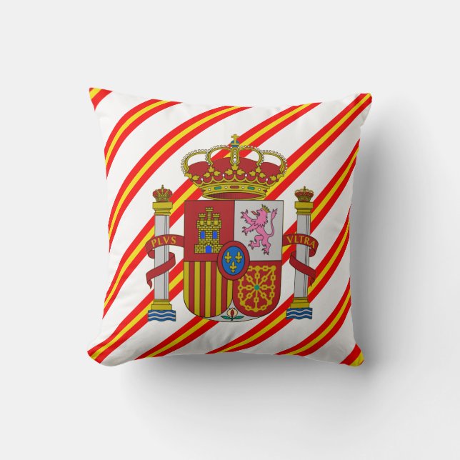 Spanish stripes flag throw pillow (Front)