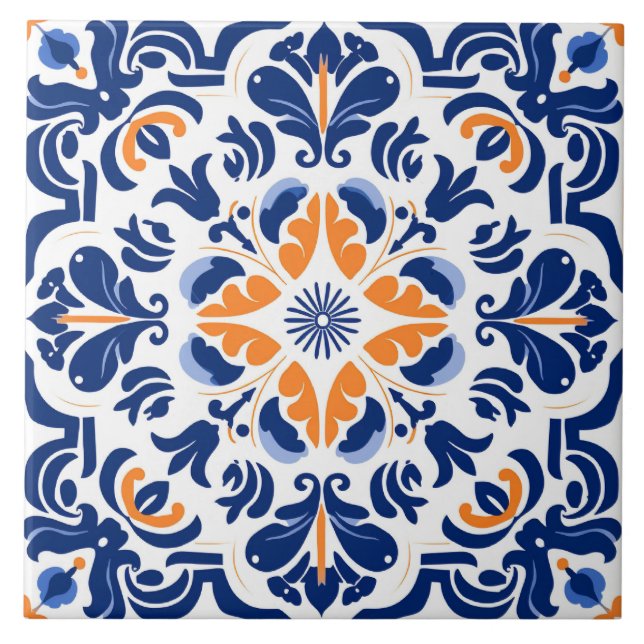 Spanish style cute pattern  ceramic tile (Front)