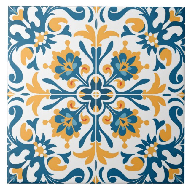 Spanish style cute pattern  ceramic tile (Front)