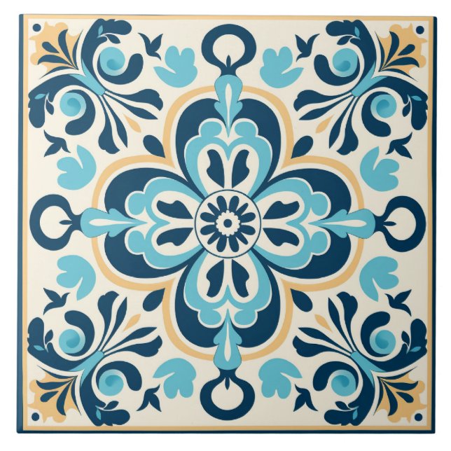 Spanish style cute pattern  ceramic tile (Front)