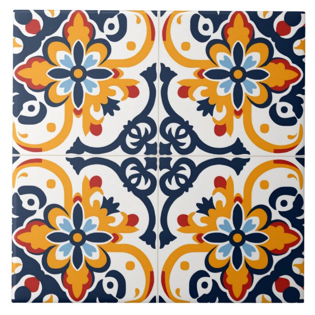 Spanish style cute pattern  ceramic tile (Front)