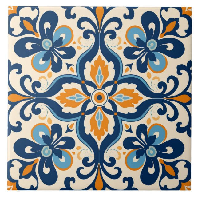 Spanish style cute pattern  ceramic tile (Front)