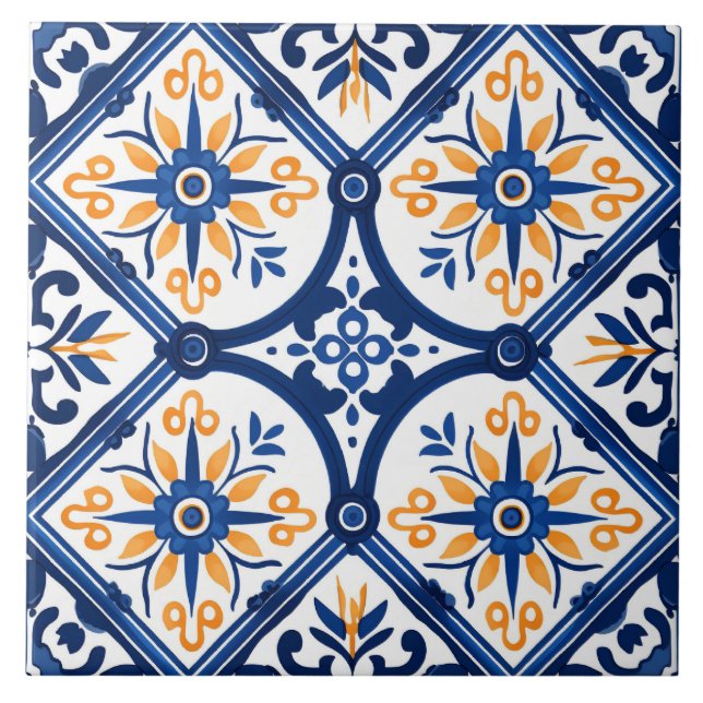 Spanish style cute pattern  ceramic tile (Front)