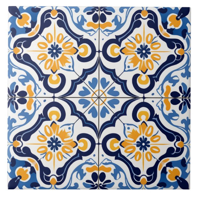 Spanish style cute pattern  ceramic tile (Front)