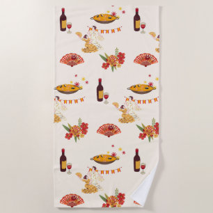 Spanish Style Fiesta Beach Towel