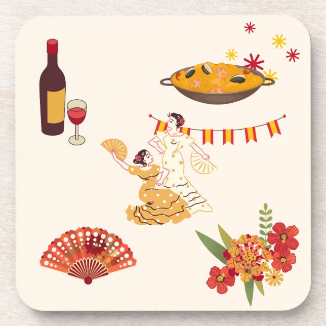  Spanish Style Fiesta Beverage Coaster (Front)