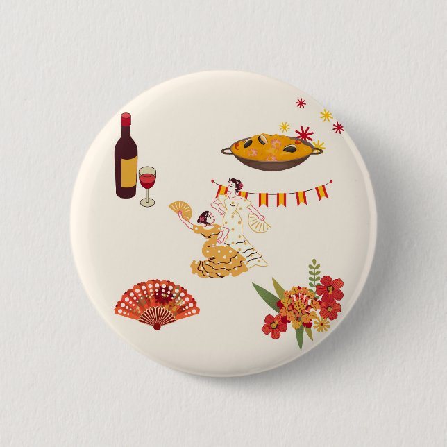 Spanish Style Fiesta Button (Front)