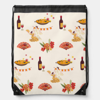 Spanish Style Fiesta Drawstring Bag