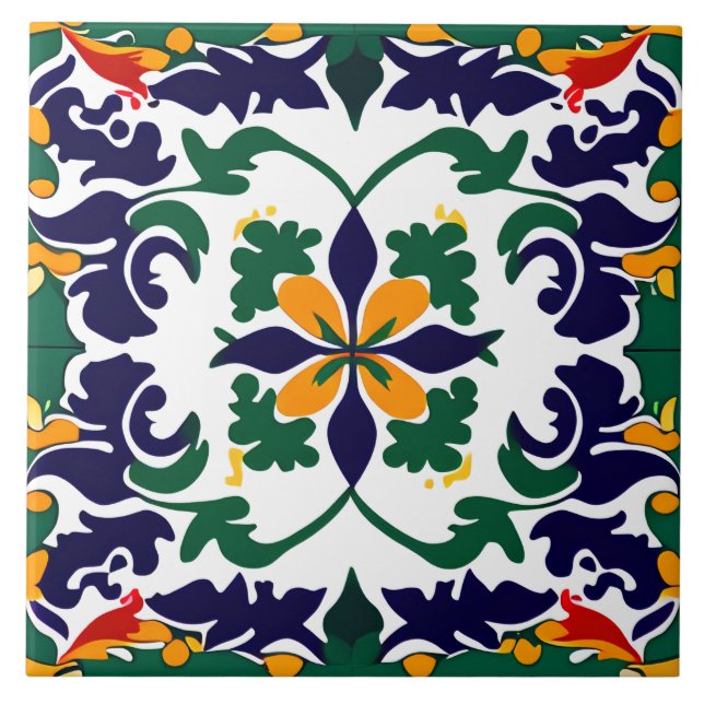 Spanish Styled Design Ceramic Tile (Front)
