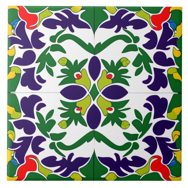  Spanish Styled Design Ceramic Tile (Front)