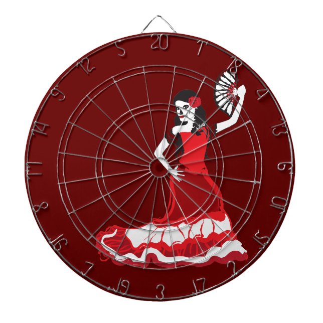 spanish sugar skull dancer dart board (Front)