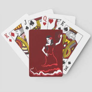 spanish sugar skull dancer poker cards