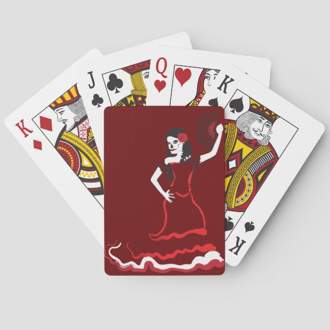 spanish sugar skull dancer poker cards (Back)