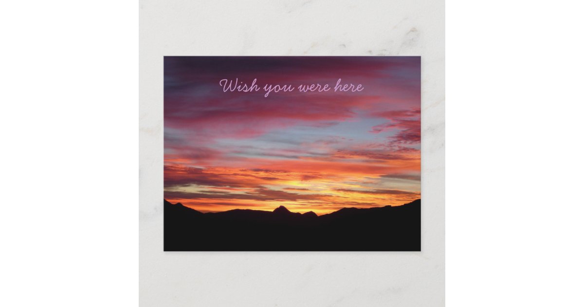 Spanish sunrise Wish you were here postcard Zazzle Spanish sunrise Wish you were here postcard Zazzle