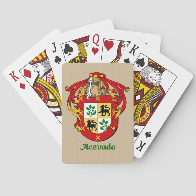 Spanish Surname Acevado Shield and Mantle Poker Cards (Back)