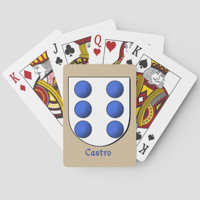 Spanish Surname Castro Historical Shield Poker Cards (Back)