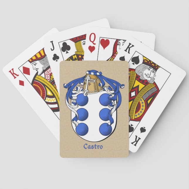 Spanish Surname Castro Shield and Mantle Poker Cards (Back)