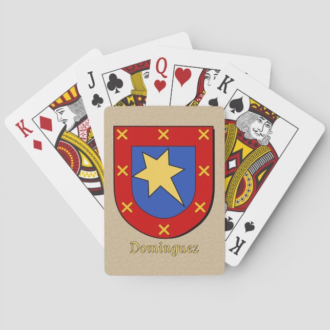 Spanish Surname Dominguez Historical Shield Poker Cards (Back)