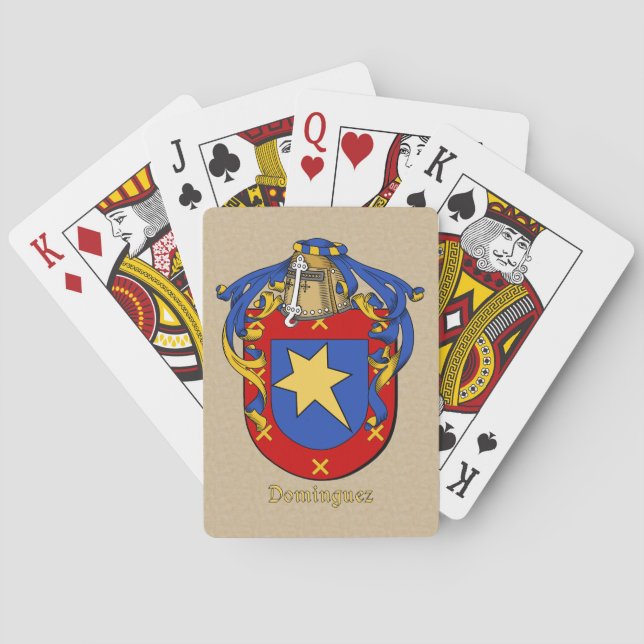 Spanish Surname Dominguez Shield and Mantle Poker Cards (Back)