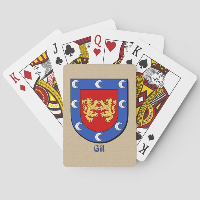 Spanish Surname Gil Historical Shield Poker Cards (Back)