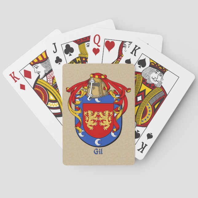 Spanish Surname Gil Shield and Mantle Poker Cards (Back)