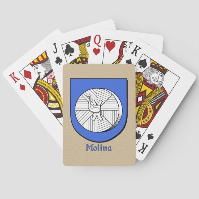 Spanish Surname Molina Historical Shield Poker Cards (Back)