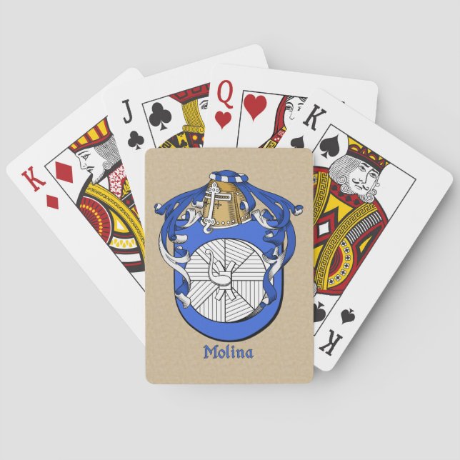 Spanish Surname Molina Shield and Mantle Poker Cards (Back)