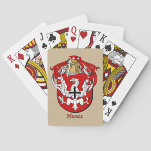 Spanish Surname Munoz Shield and Mantle Poker Cards