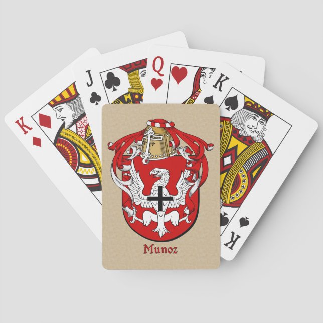 Spanish Surname Munoz Shield and Mantle Poker Cards (Back)