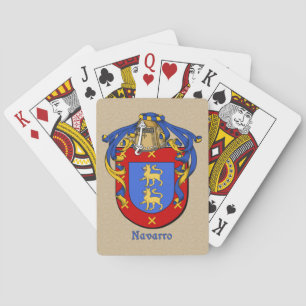 Spanish Surname Navarro Shield and Mantle Poker Cards