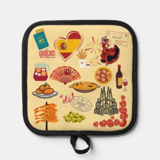 Spanish Symbols Travel Lovers Pot Holder
