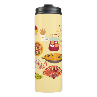 Spanish Symbols Travel Lovers Thermal Tumbler
