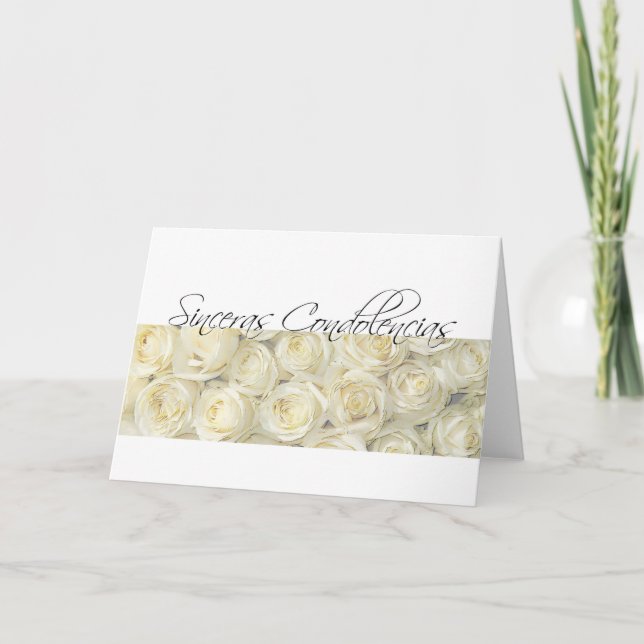 spanish Sympathy card, sinceras condolencias Card (Front)
