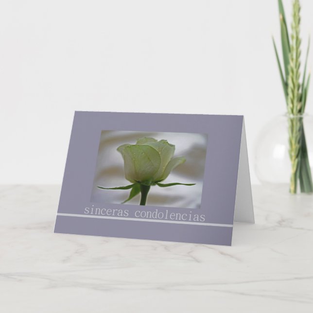 spanish Sympathy card, sinceras condolencias Card (Front)