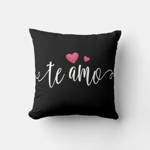 Spanish Te Amo I Love You Valentine Throw Pillow