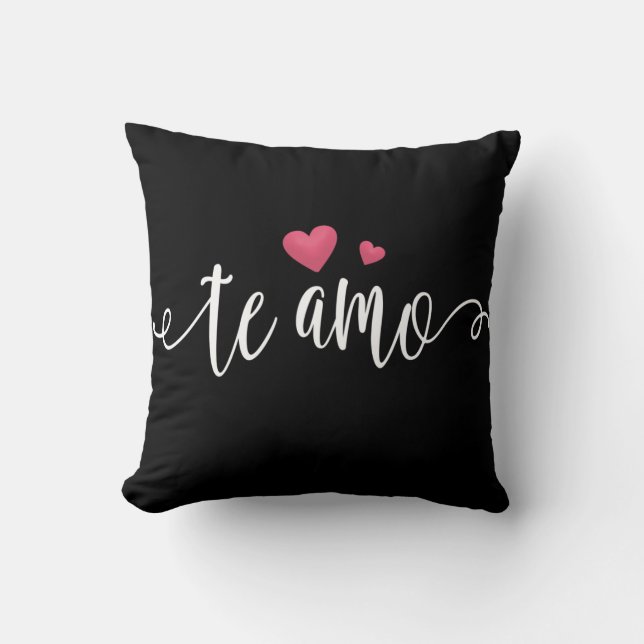 Spanish Te Amo I Love You Valentine Throw Pillow (Front)