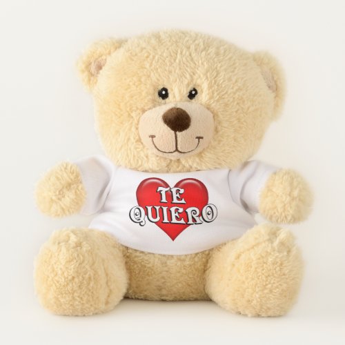Spanish Te Quiero I Love You Red Heart Teddy Bear