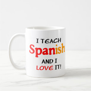 spanish teach & love coffee mug