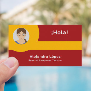 Spanish Teacher Business Card with Photo