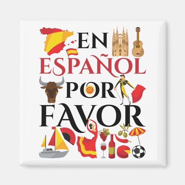Spanish Teacher En Espanol Por Favor Magnet (Front)