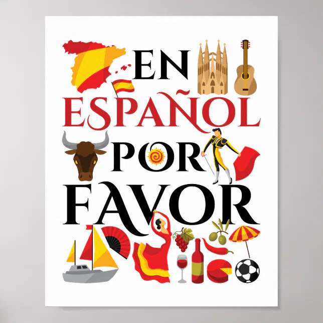 Spanish Teacher En Espanol Por Favor Poster | Zazzle
