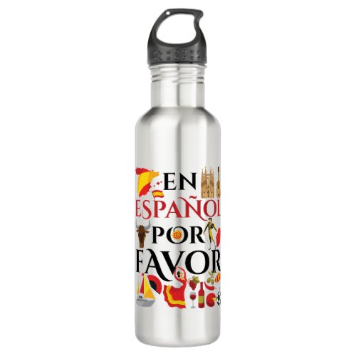 Spanish Teacher En Espanol Por Favor Stainless Steel Water Bottle