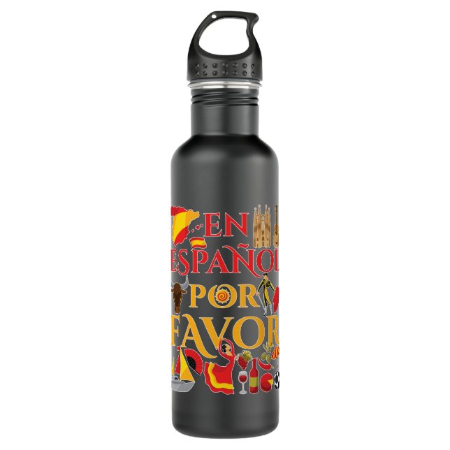 Spanish Teacher En Espanol Por Favor  Stainless Steel Water Bottle (Front)