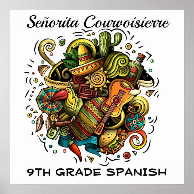 Spanish Teacher or Spanish Art Poster (Front)